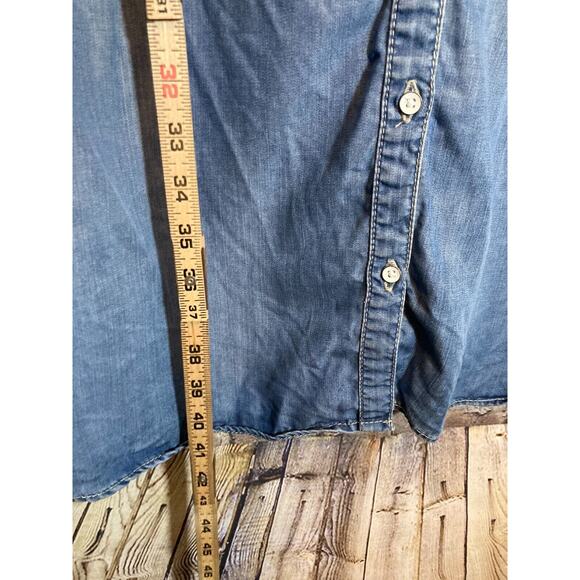 Lee‎ Platinum Label Shirt Dress Womens 18 Chambray Blue Full Button Front Midi - Picture 12 of 16